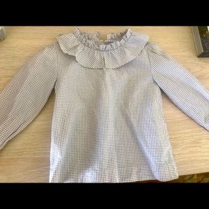 Jacadi Peter Pan Collar Checked Blouse